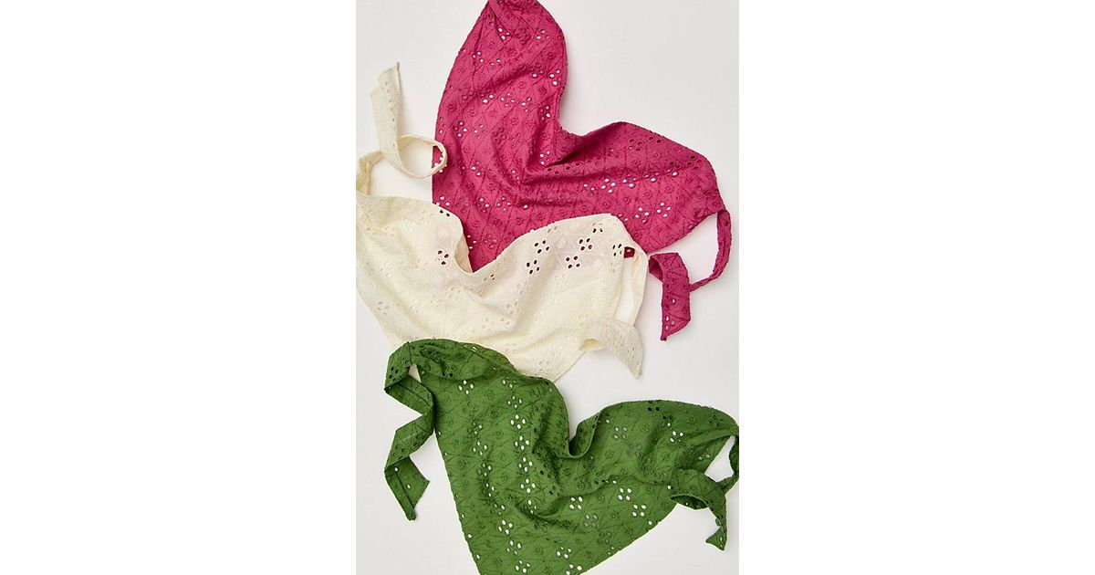 Free People Claro Eyelet Hair Scarf in Green | Lyst
