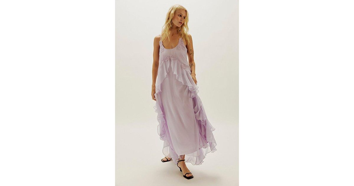 Nigel Preston Floating Angel Chiffon Maxi Dress in Pink | Lyst