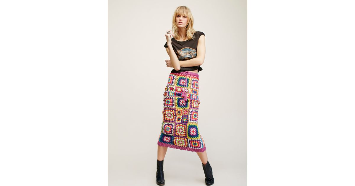 Free People Carnaby Crochet Skirt | Lyst