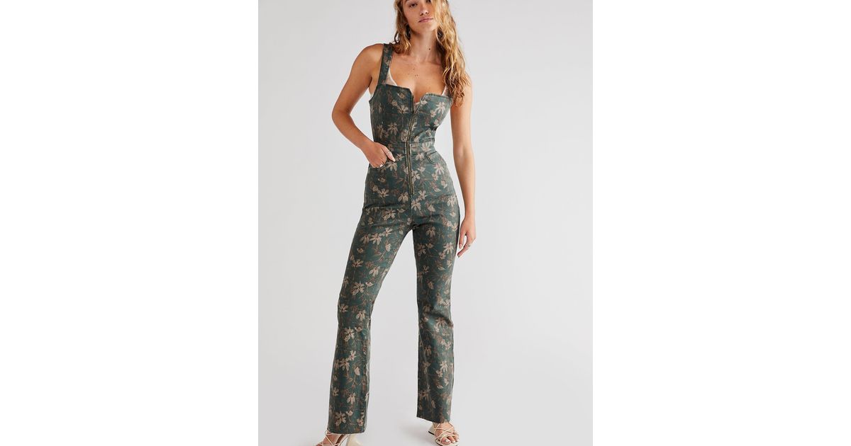 Free People Crvy 2nd Ave Printed One Piece In Blue Lyst
