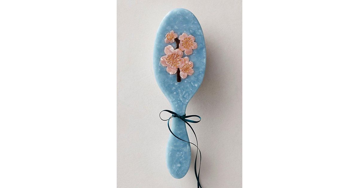 Free People Solar Eclipse Handpainted Acetate 2in1 Brush in Blue