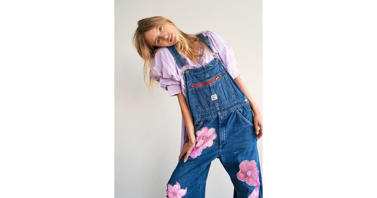 Rialto jean project floral painted overalls store