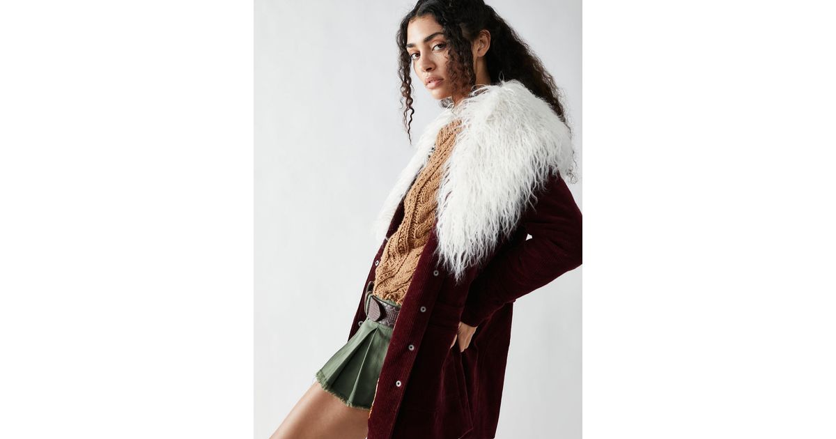 Free People Lady Lane Fur Collar Jacket Lyst