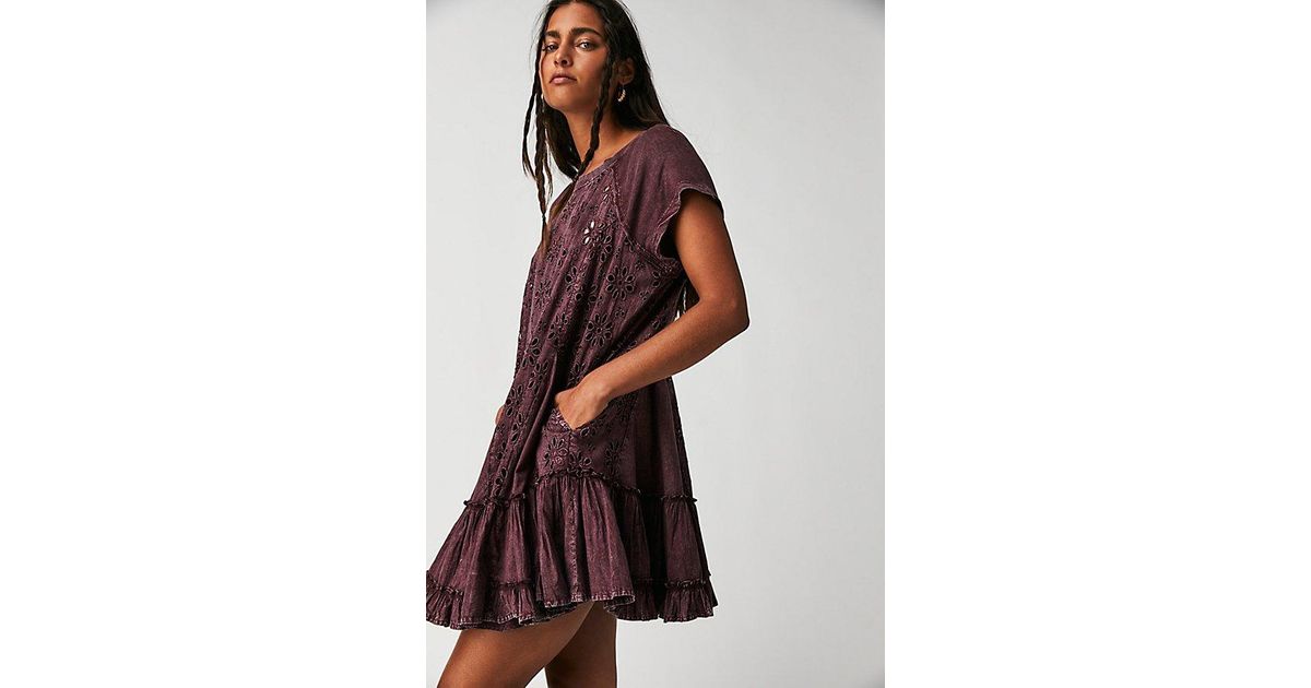 free people sadler mini dress Free People Sadler Mini Dress in Brown