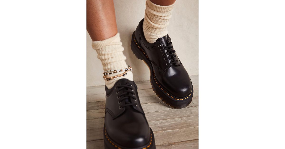 Free People Leather 8053 Quad Oxfords in Black | Lyst