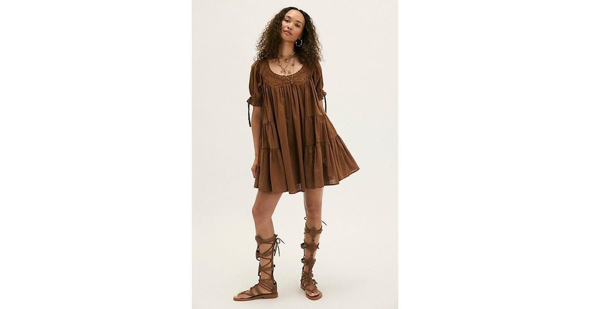 nordstrom brown dress Brown Color Block Babydoll Dress – Gabi Swimwear