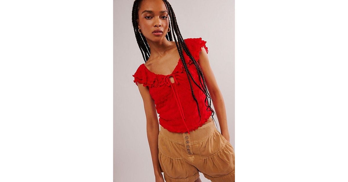 Free People Love You More Tee in Red | Lyst