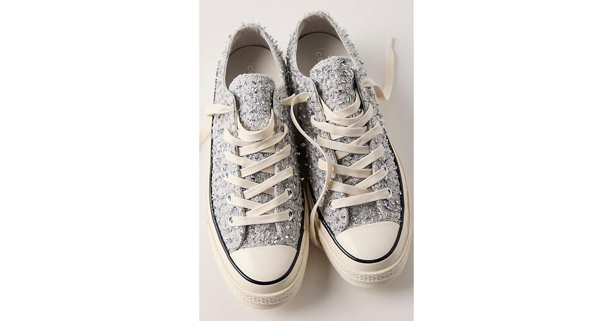 Converse Chuck 70 Metallic Tweed Low-Top Sneakers in Natural Lyst - Main Image