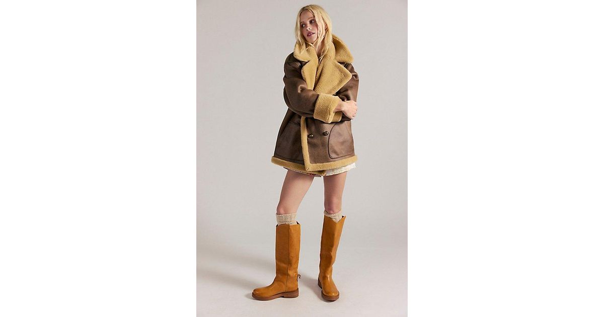 Free People We The Free Bryce Equestrian Boots in Natural | Lyst