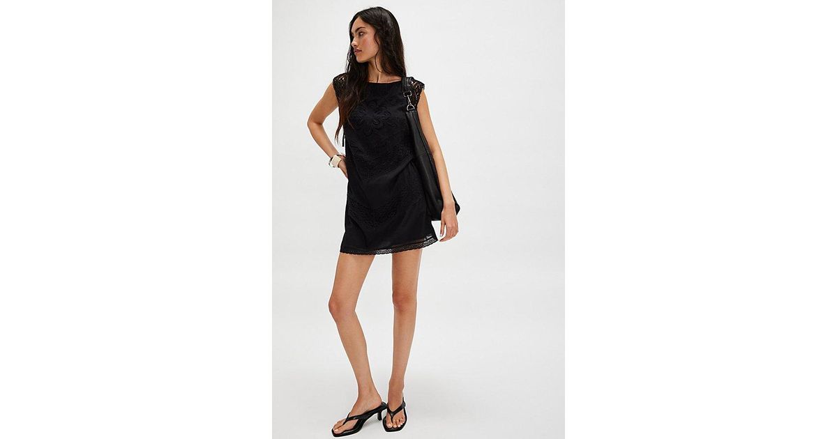 Free People Winifred Mini Dress in Black | Lyst