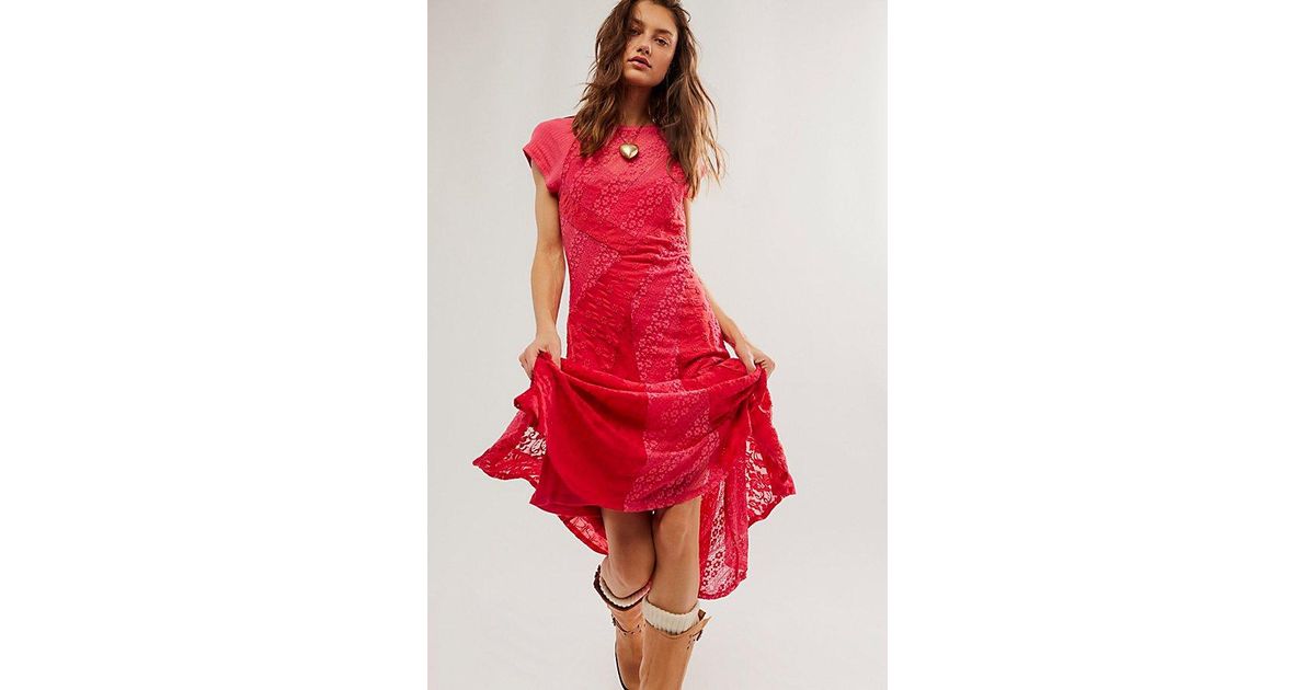 Free People Cypress Lace Maxi in Red | Lyst