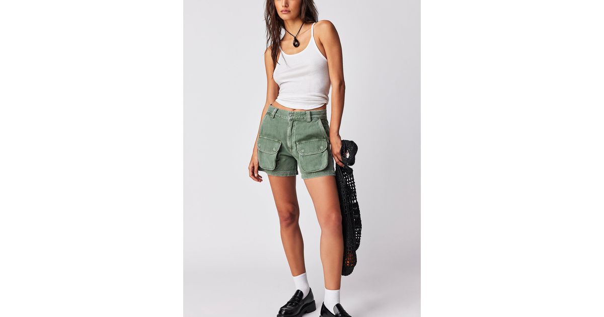 Free People Agolde Vida Shorts in Green Lyst