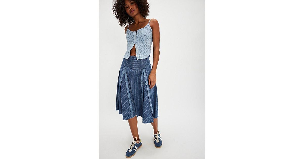Free People ★ Amelia Midi Skirt FREE PEOPLE Amelia Midi Skirt in Grey Combo | endource