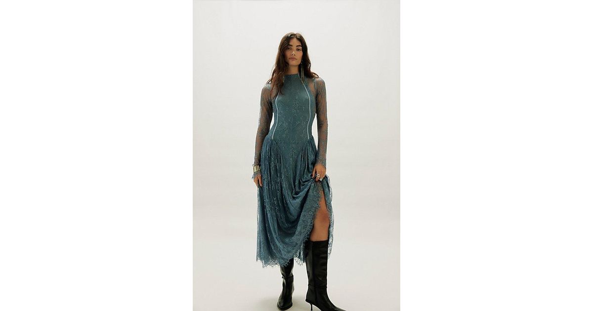 Hansen & Gretel Violetta Lace Maxi Dress in Green | Lyst