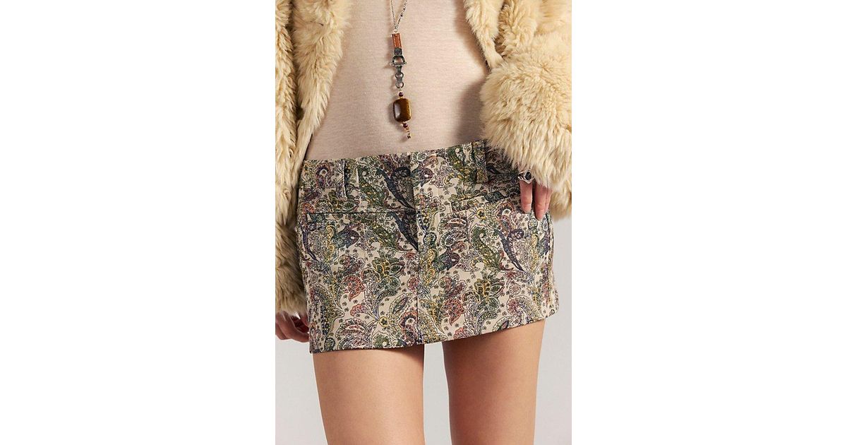Free People Mille-Fleurs Jacquard Micro Skirt in Black | Lyst