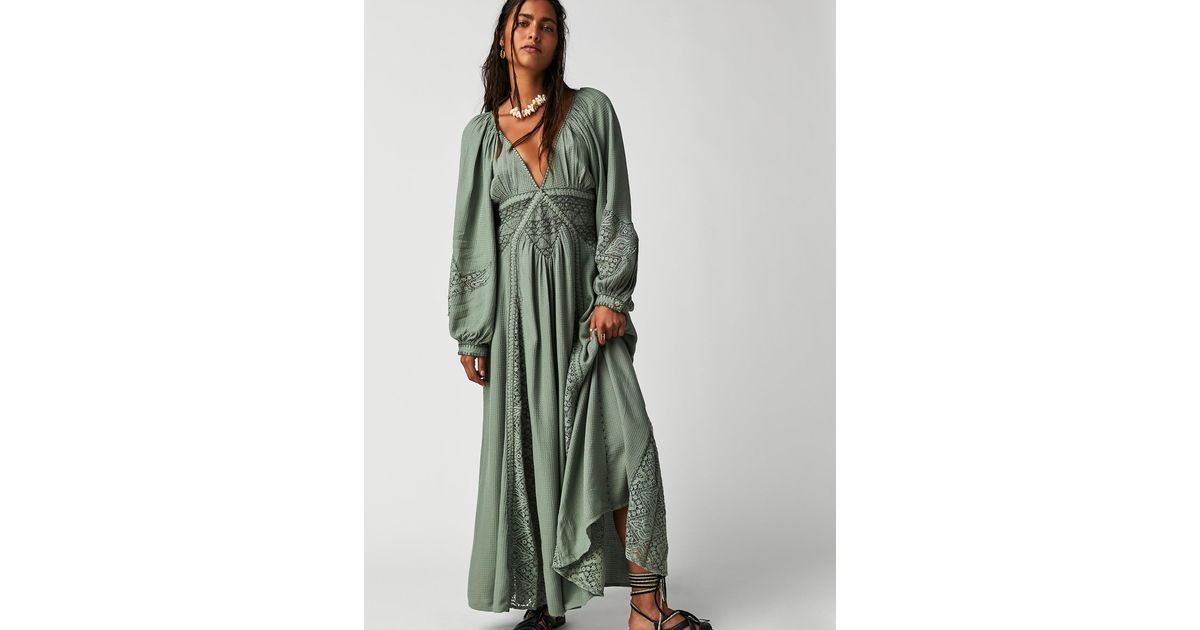 Free People Southwest Lace Maxi Dress in Green | Lyst Free People Southwest Lace Maxi Dress in Green | Lyst