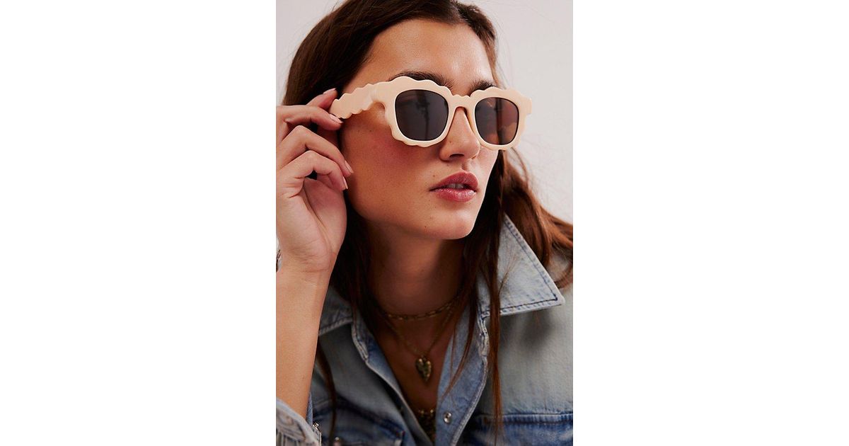 Free People Dolly Novelty Sunnies in Brown Lyst