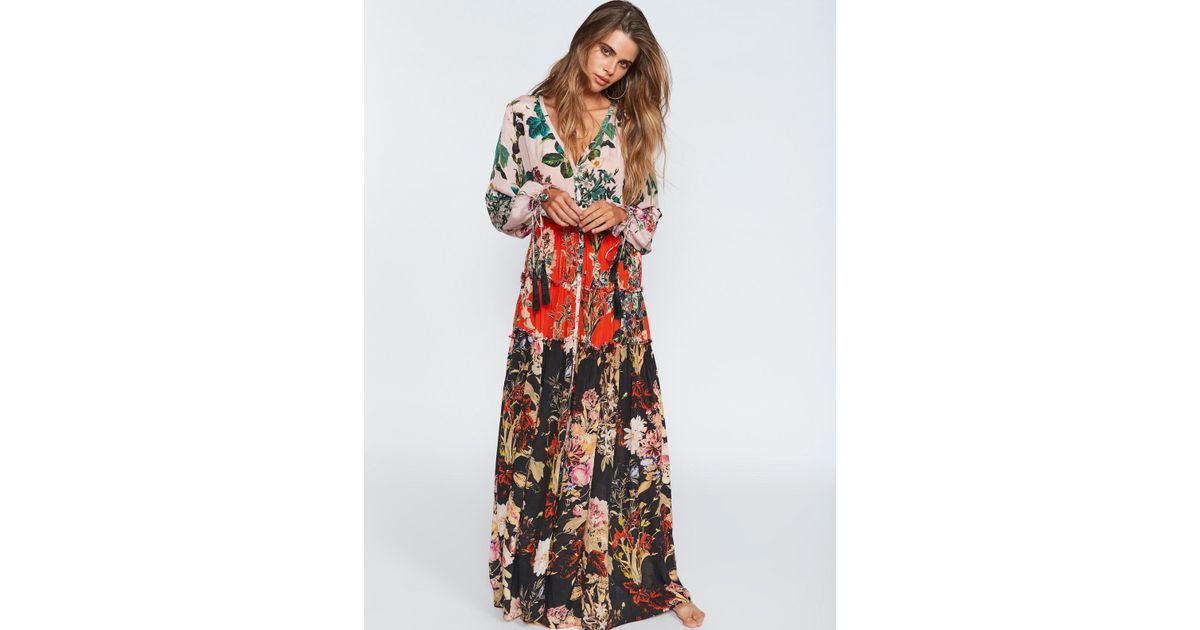 free people mixed floral maxi dress