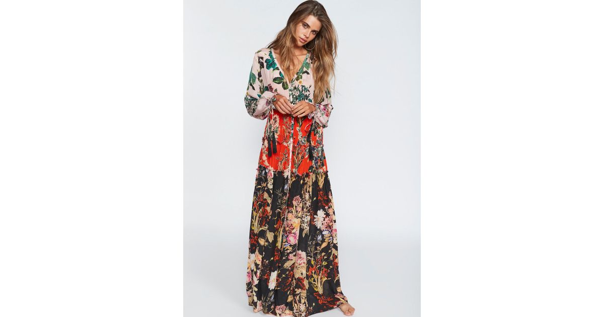 mixed floral maxi dress