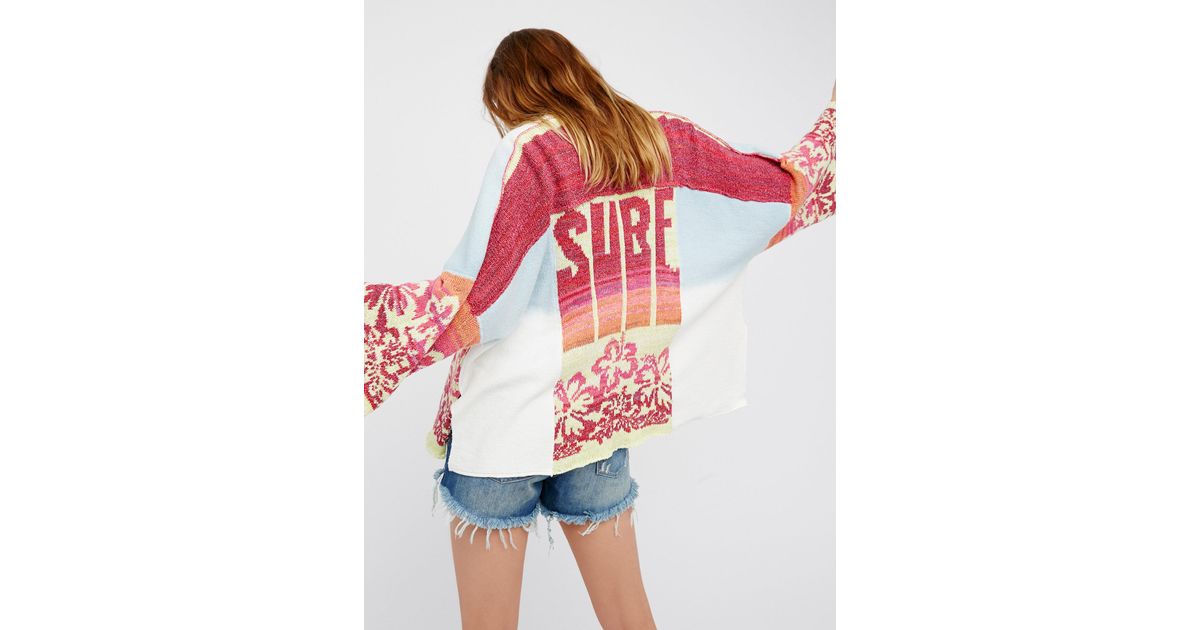 Free People Cotton Surf Sweater Kimono 