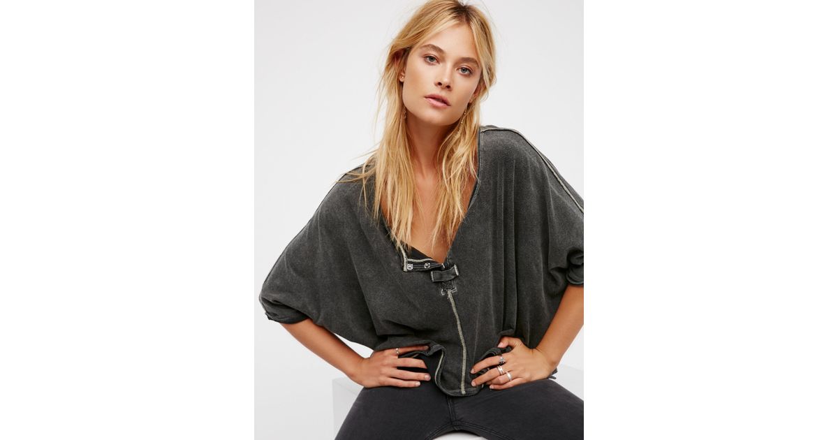 Free People We The Free First Base Henley in Black | Lyst