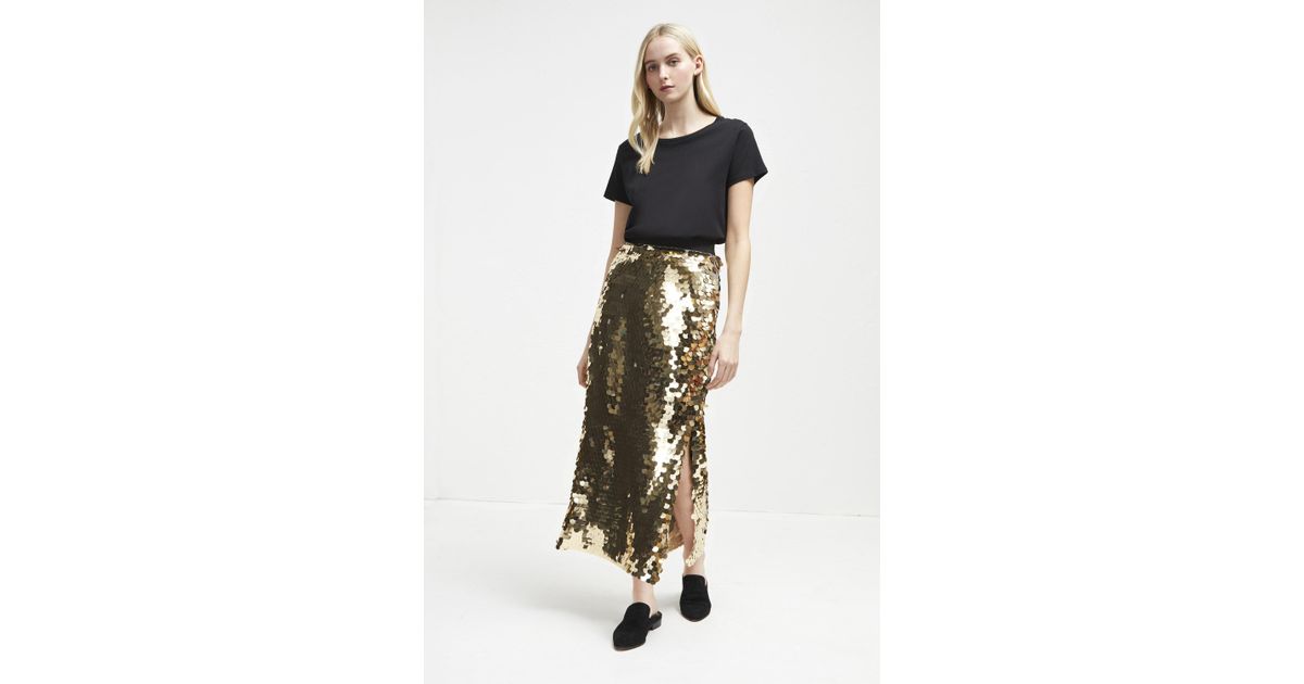 sequin jersey skirt