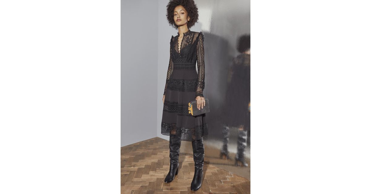 french connection orabelle flared lace dress
