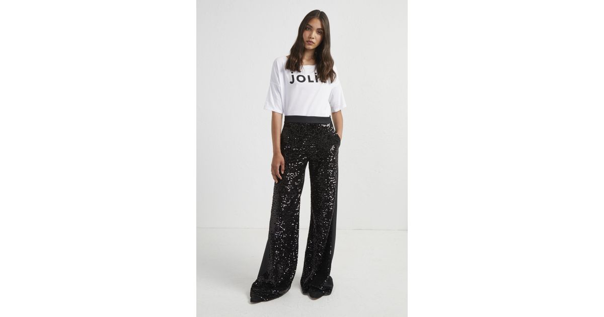 alodia sequin flared trousers