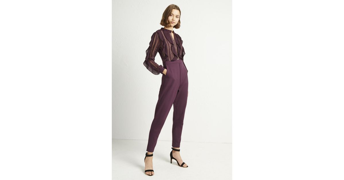 patricia lace jersey jumpsuit