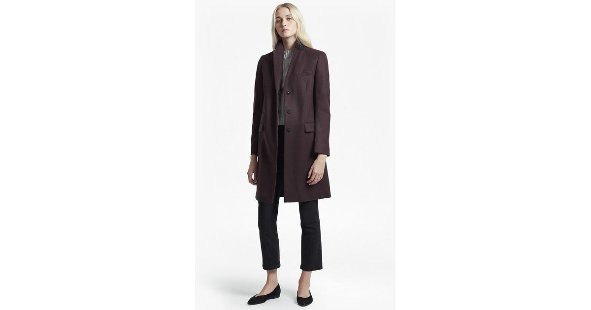 french connection platform felt wool coat