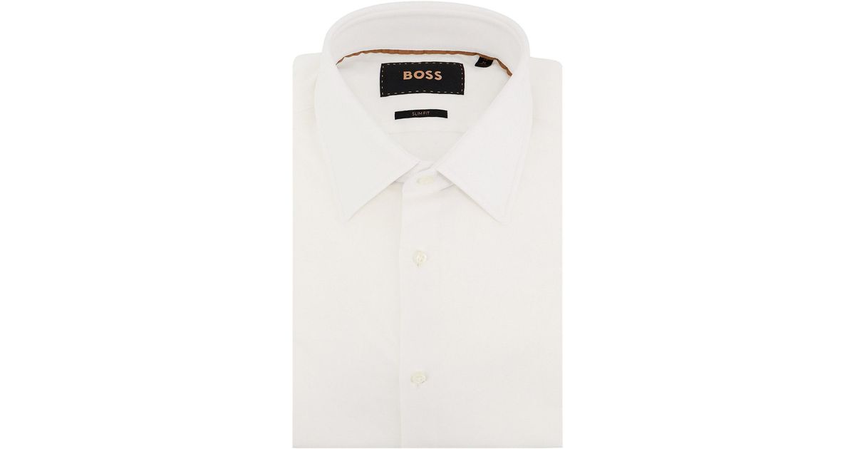 Hugo boss slim fit white dress shirt sale