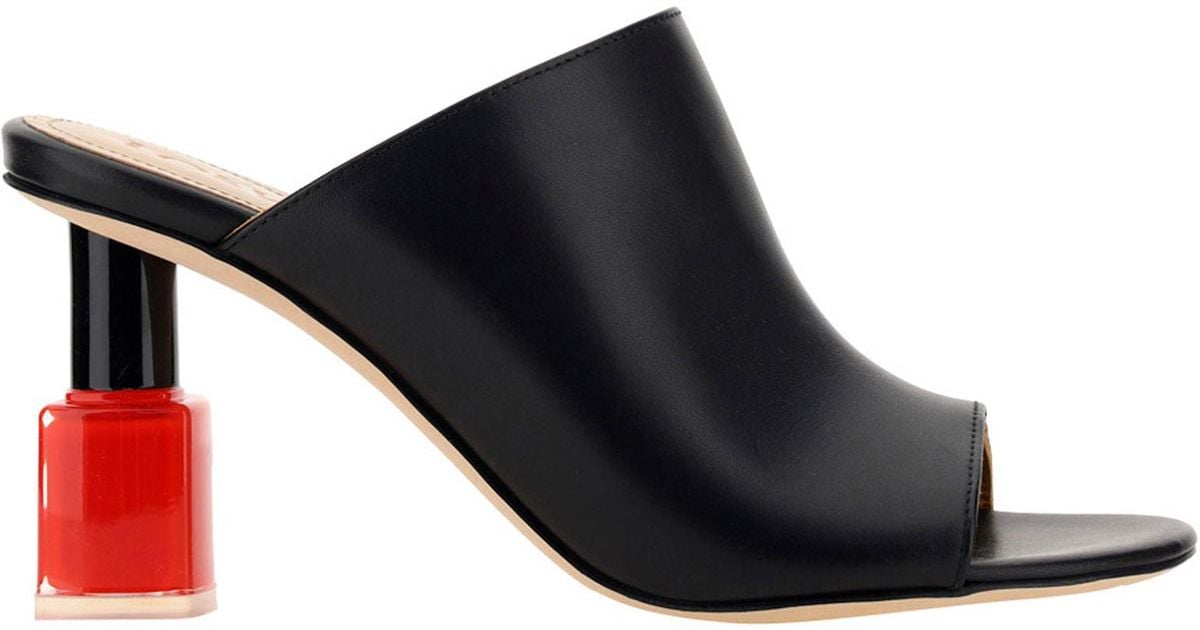 Loewe Nail Polish Heeled Mules in Black Lyst
