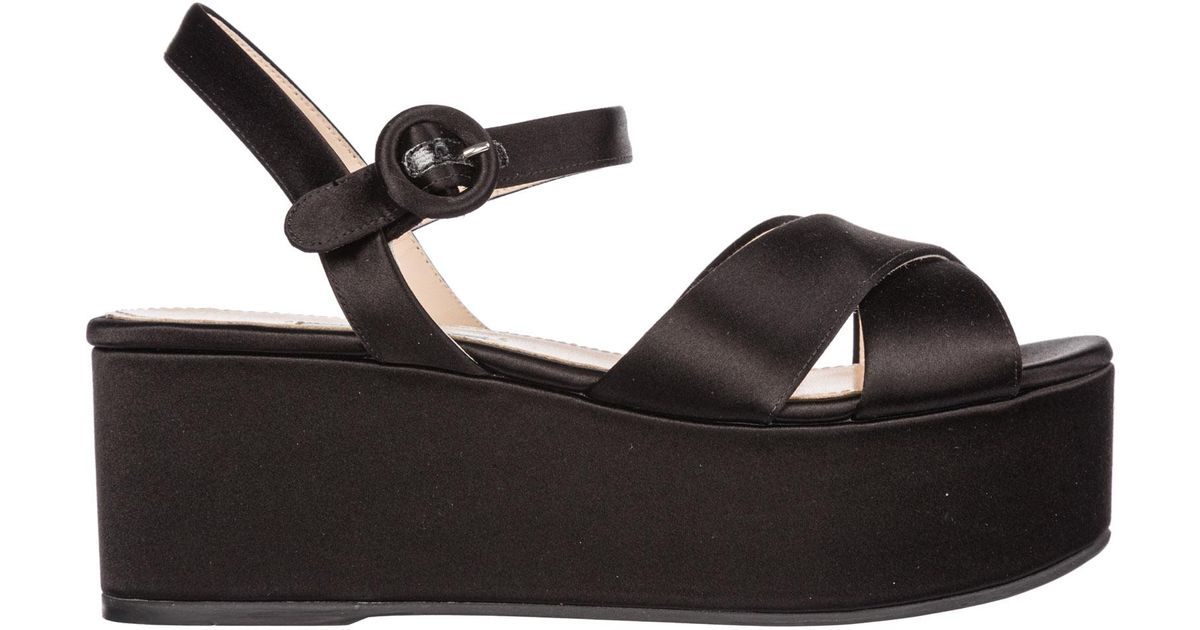 prada platform sandals black