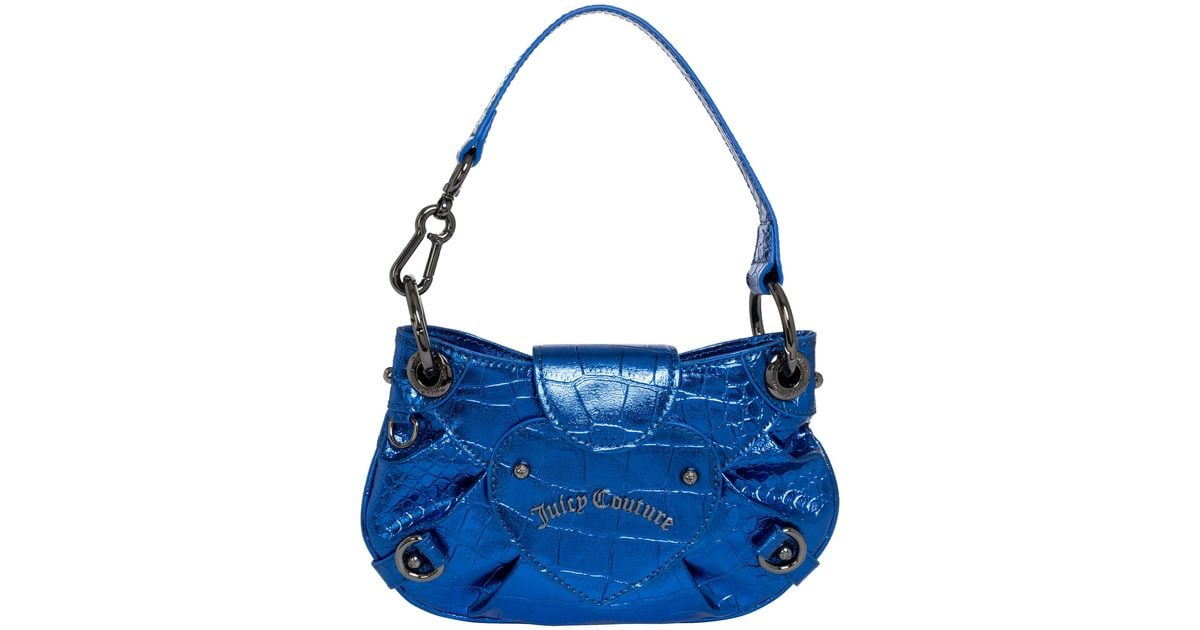 Juicy Couture Love Metallic Croco Handbag in Blue | Lyst