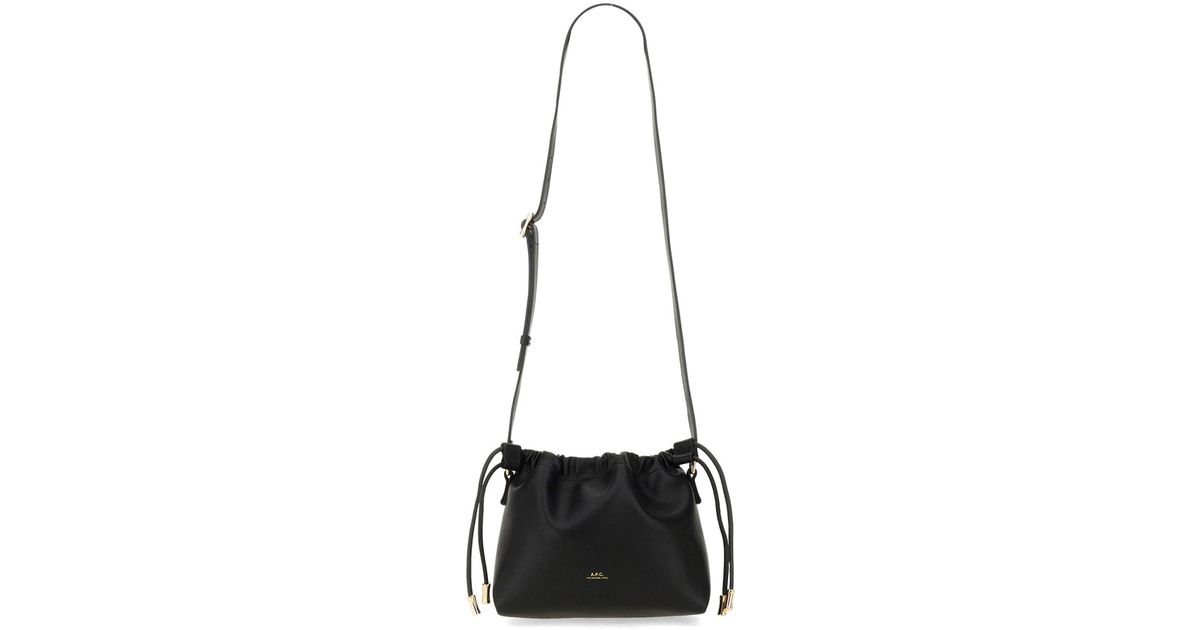 A.P.C. Ninon Mini Bucket Bag in Black | Lyst