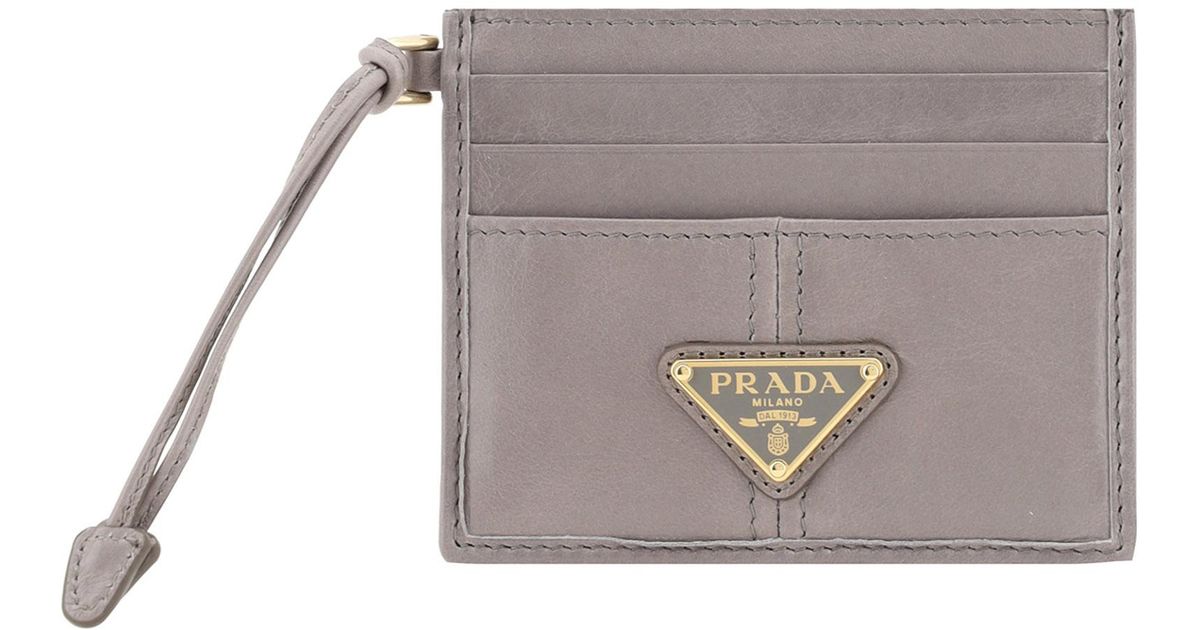 Prada Credit Card Holder in Grey Lyst UK