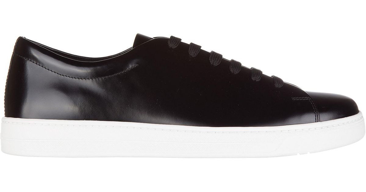 Scarpe sneakers uomo in pelle spazzolato roisPrada in Pelle da Uomo colore  Nero | Lyst
