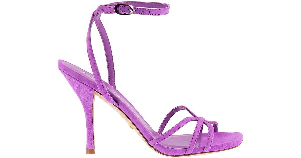 Stuart Weitzman Barely There Heeled Sandals in Purple | Lyst