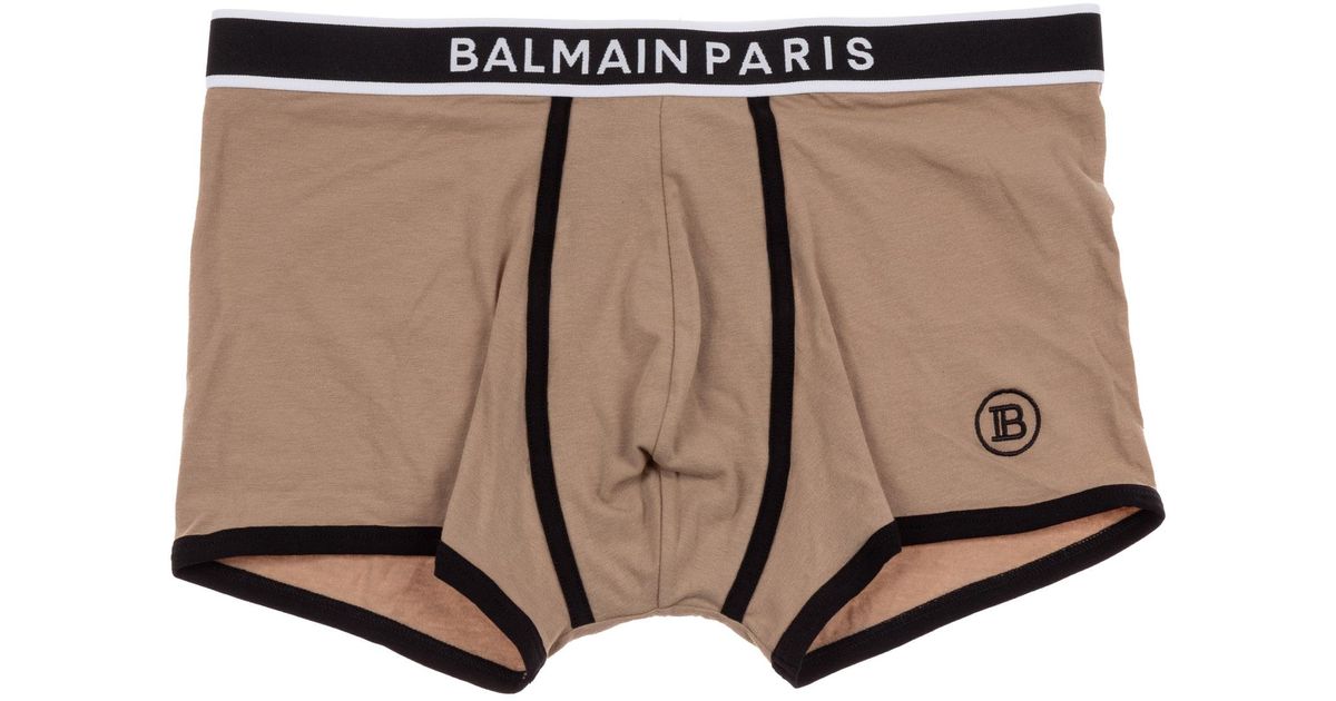 Balmain Cotton Men's Underwear Boxer Shorts in Beige (Natural) for Men ...