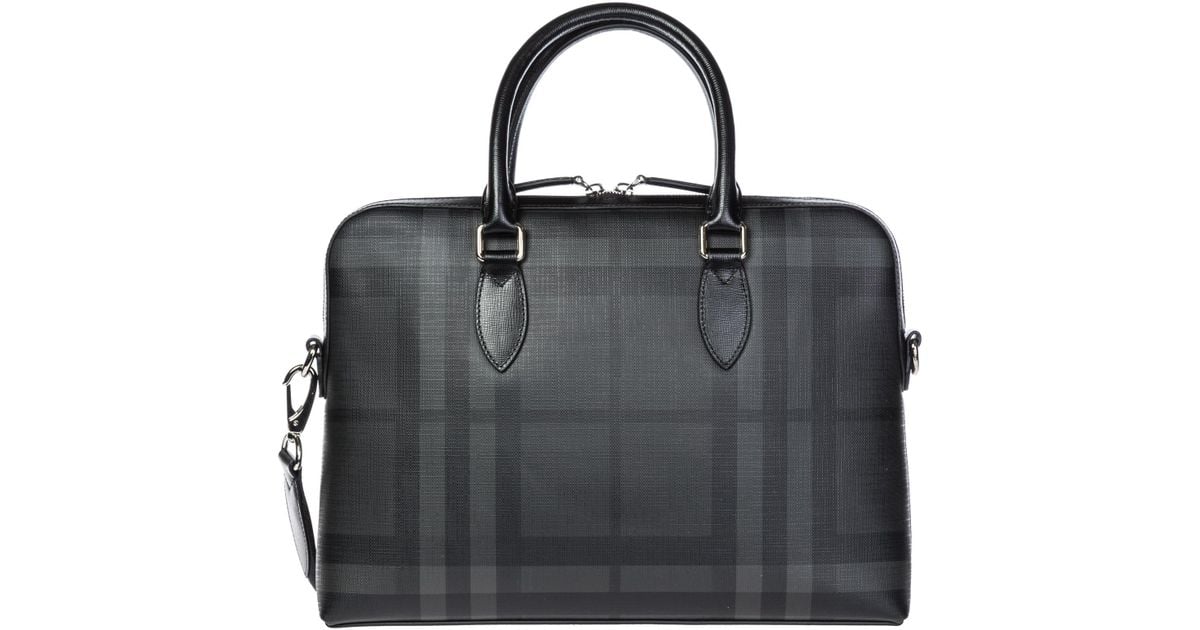 Burberry Briefcase Attaché Case Laptop Pc Bag in Charcoal / Black