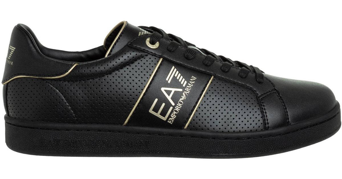 ea7 sneakers black gold