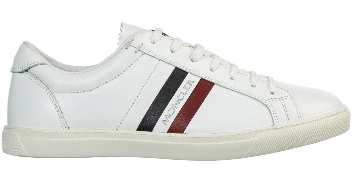 Moncler Men's Shoes Leather Trainers Sneakers La Monaco in White for ...