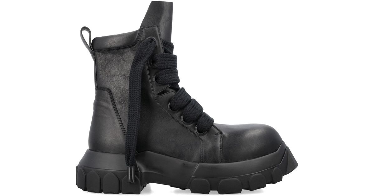 Rick Owens Jumbolaced Bozo Tractor Boots For Ss24 in Black for Men 