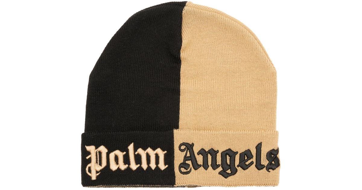 Palm Angels Wool Beanie in Black for Men | Lyst