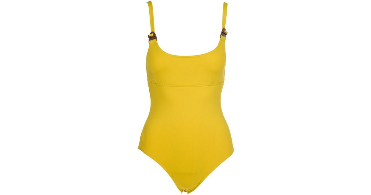 yellow swimming costume