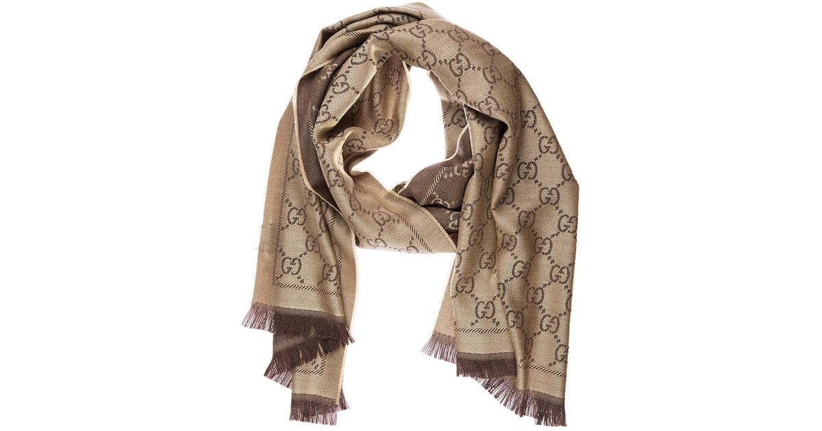 GuessGuess Val Jacquard Scarf Brown Marque  