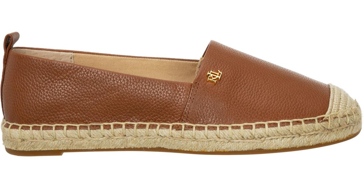 Ralph Lauren - Authenticated Espadrille - Leather Brown Plain for Women, Never Worn