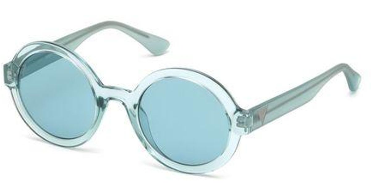 Guess Coupe ronde /à lunettes de soleil cateye en miroir de la Havane brun fonc/é GU7529 52G 54
