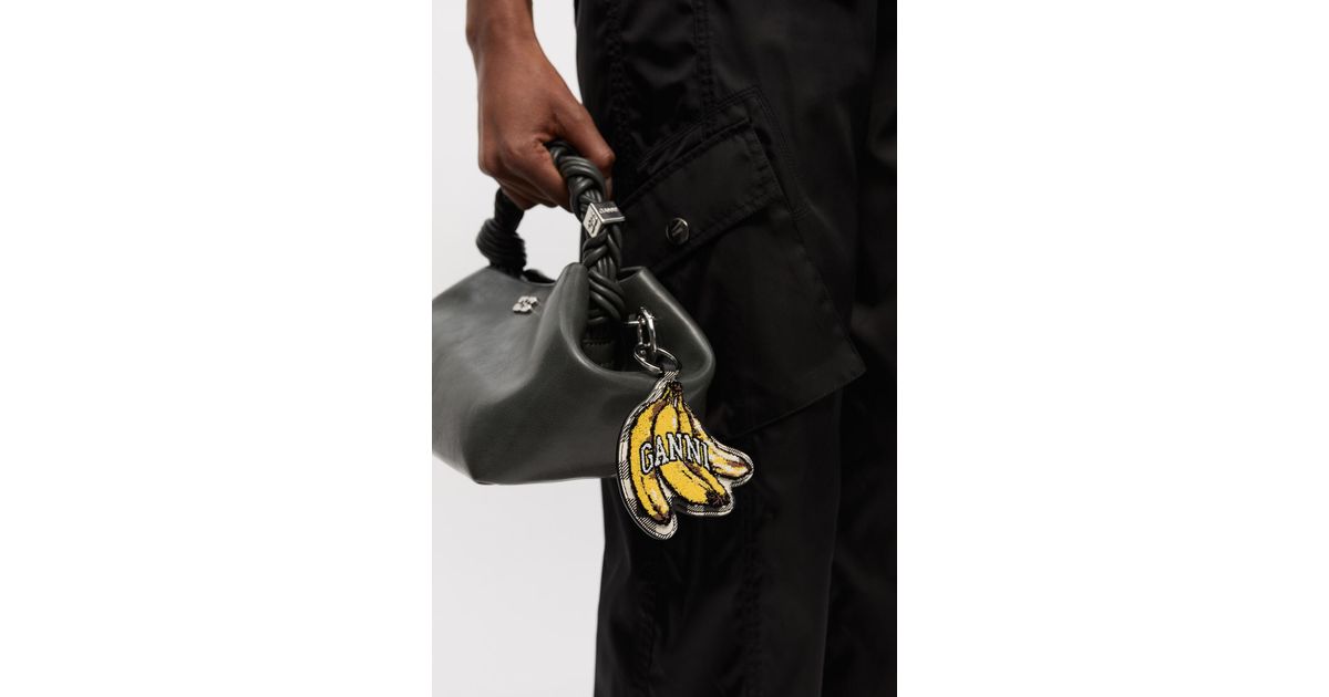 キーホルダー・キーリング Ganni Keyring Banana - Ganni - Leather - Black Black Banana Keyring | GANNI US