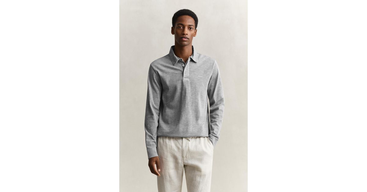 Silk Rugger GANT Washed Heavy Rugger in Grey for Men | Lyst UK